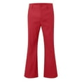 thumbnail image 4 of oqasdz Men's Pants Flared Leg Vintage Trousers Solid Color Wide Leg Disco Dance Performance Snug Trousers, 4 of 5