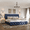 Blue (YS188-38), variant on Queen Bed Frame with Adjustable Upholstered Headboard and 4 Storage Drawers, Faux Leather Upholstered Platform Beds, Diamond Stitched Button Tufted, White