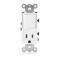 thumbnail image 4 of Maxxima Combination Rocker Light Switch and Outlet - Single Pole White Decor Combo Style Receptacle, Wall Plates Included, UL Listed, 15A / 120V AC - 2 Pack, 4 of 4