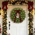 thumbnail image 2 of Yastouay 24" Cedar Wreath for Front Door with Lights, Artificial Christmas Wreath for Wall Porch Home Xmas Decor, 2 of 10