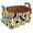Multicolor 2, variant on Blue Lines Sunflowers Storage Basket Collapsible Storage Bin, PU Foldable Basket Convenient Box Storage Organizer with Handles for Shelves Office Bedroom Closet Nursery Toys Laundry
