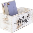 thumbnail image 1 of MyGift Whitewashed Wood Tabletop Decorative Mail Holder Box, 1 of 6