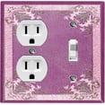 thumbnail image 1 of Metal Light Switch Plate Cover Elegant Antique Floral Tile Frame Purple FLW081, 1 of 13