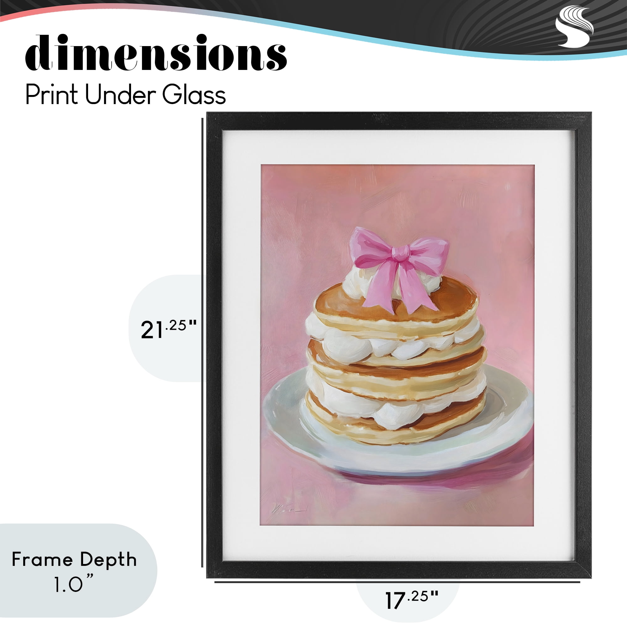 Stupell Industries Coquette Pancakes with Whipped Cream Black Framed Print Under Glass, design by The Prints Vibe