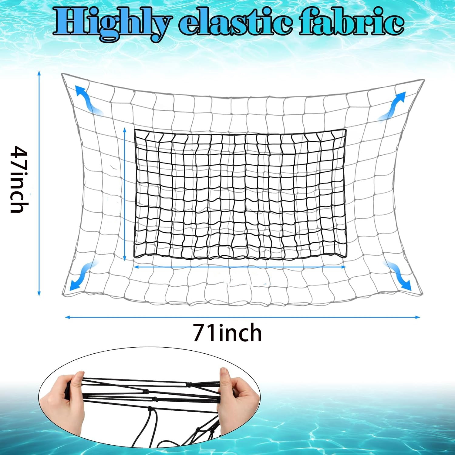 Bexikou Pool Float Holder,Large Pool Float Storage Net Bag, Hanging Pool Toy Storage Organizer,Swimming Pool Accessories Toy Organizer for Pool Fence and Beach
