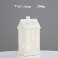 thumbnail image 1 of Decoración de casa pequeña de cerámica de estilo, artesanía navideña, diseño hueco, luz LED, decoración de ambiente, pequeño regalo, 1 of 6