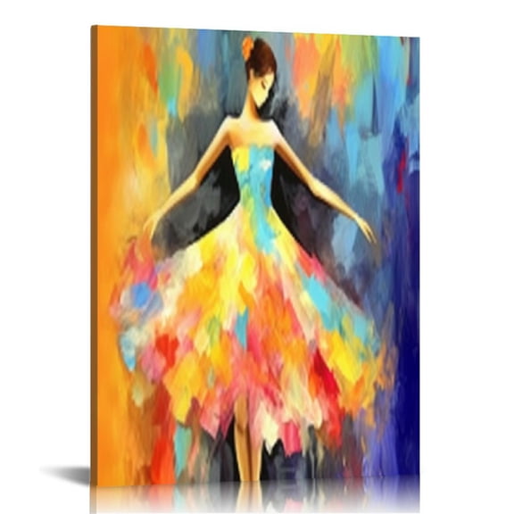COMIO Ballet Girl Oil Painting Replica Modern Wall Art Abstract Dancer Artwork Printed on Canvas for Home Decor