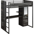 thumbnail image 1 of ACME Lit Mezzanine en Métal avec Rangement et Garde-Robe en Gunmetal, 1 of 8
