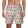 thumbnail image 2 of Picia Tulips Flowers pattern Mens Swim Trunks with Compression Liner Stretch Beach Shorts Quick Dry with Zipper Pockets No-Chafing Board Shorts-Small, 2 of 9