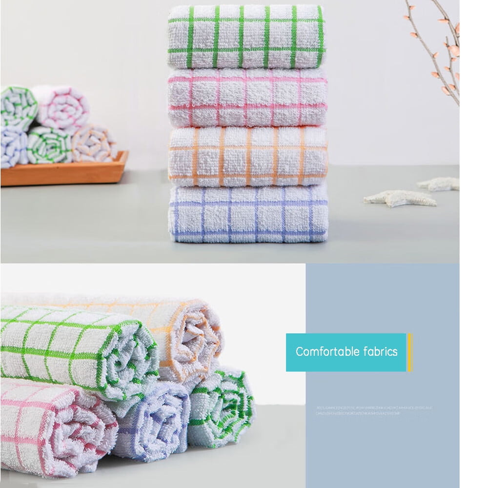 100% Cotton Woven Checked Pattern Hand Towels 8-Pack 704330ODX