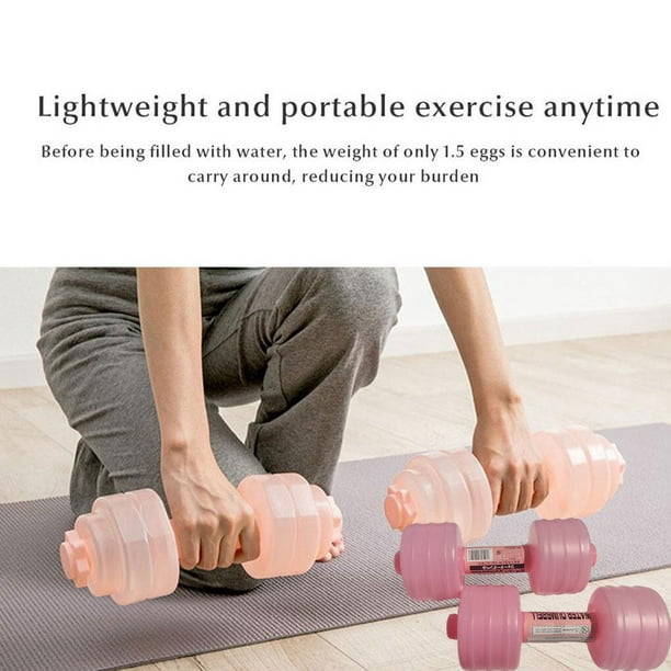 2Pcs Water Filled Dumbbells Fitness Device Leakproof Home Dumbbell with  Adjustable Weights for Women Pink