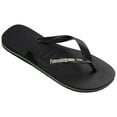 thumbnail image 2 of Havaianas Brazil Logo Men's Flip Flop Sandals - Black/Black, 9/10, 2 of 8