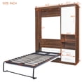 thumbnail image 3 of Twin Size Murphy Bed Wall Bed with Cabinet 2 Open Storage Shelf and 2 Drawer, Wood Cabinet Bed with Cupboard for Multipurpose Guest Room or Home Office, White, 3 of 9