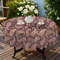 thumbnail image 4 of Paisley and Floral Brown Pattern Round Tablecloth 60"x60", Wrinkle Resistant Wipeable Table Cover for Kitchen Dining Room Picnic Patio and Party, 4 of 6