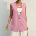 thumbnail image 6 of Women's Sleeveless Blazer Vest Casual Open Front Single Button Summer Jacket with Pockets, 6 of 9