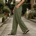 thumbnail image 6 of CHGBMOK Wide Leg Pants for Women Dressy High Waisted Flowy Lounge Palazzo Pant Beach Vacation Clothes, 6 of 8