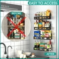 thumbnail image 7 of SUNALLY Magnetic Spice Rack for Refrigerator 4 Pack with 2 Hooks, Plastic Hanging Storage Organizer Wall Mounted for Kitchen Pantry(2 Ways Assemble), 7 of 7
