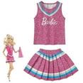thumbnail image 1 of Disfraz de animadora Barbie para niñas de 3 a 10 años, disfraz de Halloween, camisetas sin mangas, Falda plisada, conjunto de uniforme para fiesta, 1 of 2