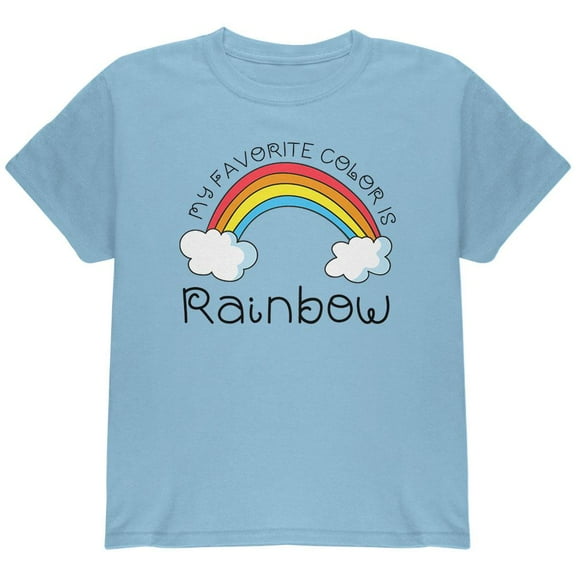 Rainbow is my Favorite Color Youth T Shirt Light Blue YMD