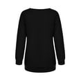 thumbnail image 4 of Sweatshirt for Women With Zipper Fall Winter Comfy Crew Neck Long Sleeve Batwing Off the Shoulder Mushroom Print Leisure Cotton Hoodie Sweatshirt(Black,XL), 4 of 6