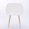 thumbnail image 4 of Teddy Fabric Accent Dining Chair with KD Backrest and Wooden Legs, Modern Upholstered Leisure Sofa Chair for Kitchen, Dining Room, Bedroom, Office, White, 4 of 8