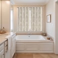 thumbnail image 3 of Beige Damask Kitchen Curtains 63 Inch Length, Vintage Country Scroll Floral Patterned Grommet Top Bedroom Living Room Curtains, Light Filtering Cafe Curtain Drapes 2 Panels Set 84''x63'', 3 of 9