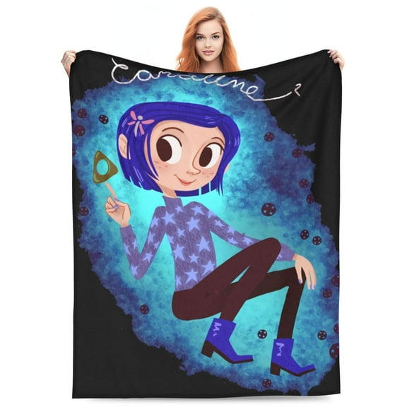 Coraline Flannel Blanket Funny Ultra-Soft Micro Warm Throw Blanket Fleece Blanket Interesting Gift 50"X40"