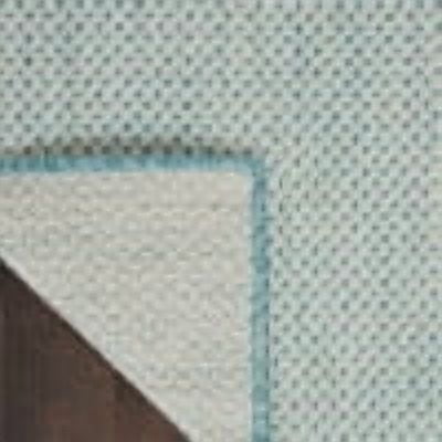 Nourison Courtyard Indoor/Outdoor Ivory Aqua 4' x 6' Area Rug, (4x6)