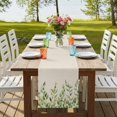 thumbnail image 4 of Green Leaves Vines Short Table Runner 36 Inches Long,Vintage Country Pastoral Plants Cotton Linen Table Runners Dresser Scarves,Fabric Tabletop Scarf Furniture Cover for Home Dinner Party 13"x36", 4 of 9
