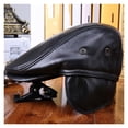 thumbnail image 3 of Men's Baseball Cap Vintage Adjustable Leather Hats With, 3 of 6