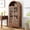 Brown, variant on 70'' Tall Arched Bookshelf with 5 Tier Shelf and Doors, Wood Bookcase Cabinet for Bedroom, Living Room