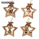 thumbnail image 2 of HUADODO-estrella de madera para decoración de árbol de Navidad, adornos colgantes para decoración navideña, adorno para regalo de Año Nuevo para niños, 4 Uds., 2 of 4