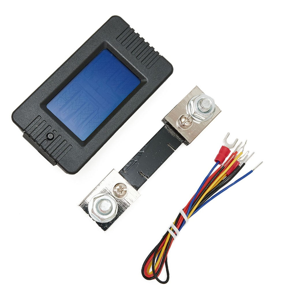 DC 9 in 1 Battery Monitor Meter with Shunt, 0-200V 0-100A LCD Display Digital Current Voltage Power Energy Meter, Easy Installation Multimeter Voltmeter Ammeter for Cars RV Solar System