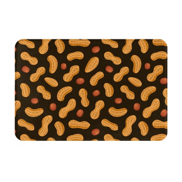 Balery Peanuts5 Felpudo de franela, resistente a las manchas y a la decoloración, para uso interior y exterior, fácil de limpiar, 40 x 60 cm