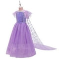thumbnail image 2 of IBTOM CASTLE Girls Elsa Clothes Frozen Princess Fluffy Tulle Party Dress with Cape Christmas Halloween Carnival Cosplay Fancy Dress for Child 4-5 Years Purple, 2 of 8
