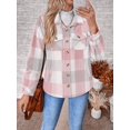thumbnail image 4 of Zeagoo Women's Fleece Sherpa Jacket Casual Long Sleeve Button Down Flannel Shacket Shirt Winter Coat with Pockets, 4 of 4