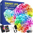 thumbnail image 1 of HENF-100ft Led Lights Strips, Smart WiFi Led Strip,RGB Led Lights Work with Alexa and Google Assistant,Music Sync Color Changing 5050 Rope Lights,Bluetooth Led Lights Strip for Bedroom,Kid Decor, 1 of 4