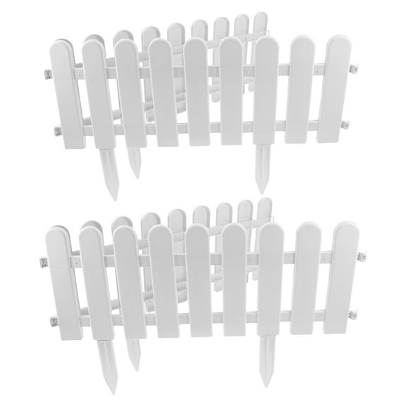 FUTUREORYY Business Owners Plastic Fences White 4 Sets Garden Decoration