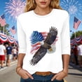thumbnail image 2 of UngA 250th Anniversary Shirts Womens 3/4 Sleeve V Neck T-Shirts 4th of July Shirts American Flag Star Graphic Tee Tops (White,M), 2 of 8