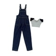 thumbnail image 2 of Conjunto de pantalón de manga corta a escala 1/6, ropa en miniatura, disfraz de cosplay realista de pierna ancha para figuras de acción masculinas de pantalones azul oscuro, 2 of 8