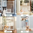 thumbnail image 5 of Extra Wide Dog Gate,29.5"-40.6" with Pet Door, Metal Dog Gate for Stairs & Doorways,Pressure Mount Gate for Ages 6 to 36 Months, 5 of 7