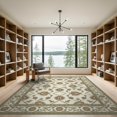thumbnail image 2 of ODIKA 9'x12' Washable Area Rug Non-Slip, Chair-Friendly Boho Large Allover Clusters Crisp Print Balanced Cream Farmhouse for Dining Room, Basement, Office, 2 of 7