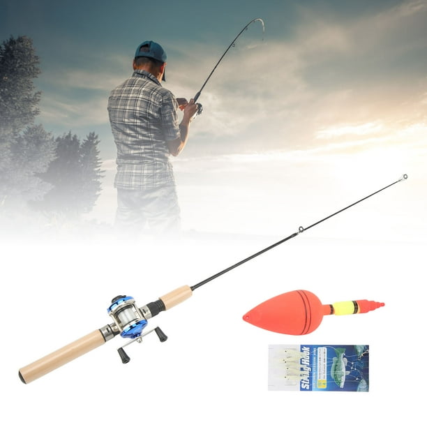 Estink Winter Fishing Pole Set, Fade Resistant Bright Float Metal Fishing Reel Ice Fishing Rod 75cm For Freshwater Fishing