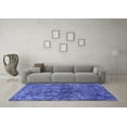 thumbnail image 3 of Ahgly Company Machine Washable Indoor Rectangle Oriental Blue Industrial Area Rugs, 2' x 4', 3 of 4
