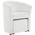 thumbnail image 6 of Home Square 2 Piece Faux Leather Accent Chair Set with Ottoman in White, 6 of 6