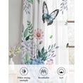 thumbnail image 6 of Spring Flowers Sheer Curtains 54 Inch Length 2 Panels Set for Living Room/Bedroom, Watercolor Floral Butterflies Botanical Kitchen Curtains Grommet Semi-Sheer Curtains Window Treatments 42"x54"x2, 6 of 7