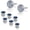 Checkered-Blue, variant on Mens Tuxedo Shirt Button and Cuff Links Set, Classic Shirts Cufflink Studs, Formal Business Wedding