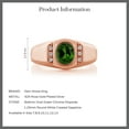 thumbnail image 6 of Gem Stone King 1.26 Ct Green Chrome Diopside White Created Sapphire 18K Rose Gold Plated Silver Men's Ring, 6 of 6