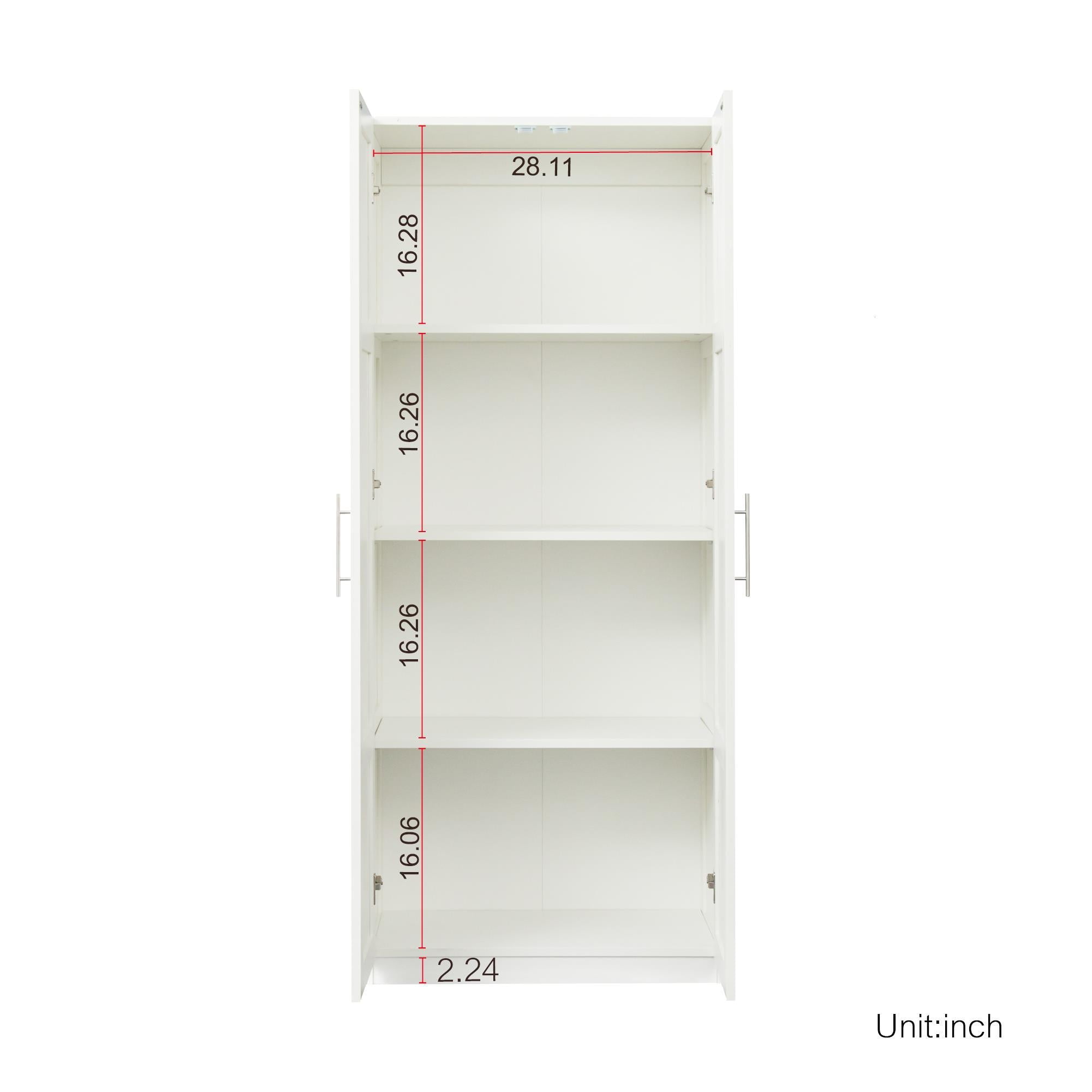 UBesGoo 71" Kitchen Pantry Cabinet with Doors and Shelves Double Door Storage Cabinet, White