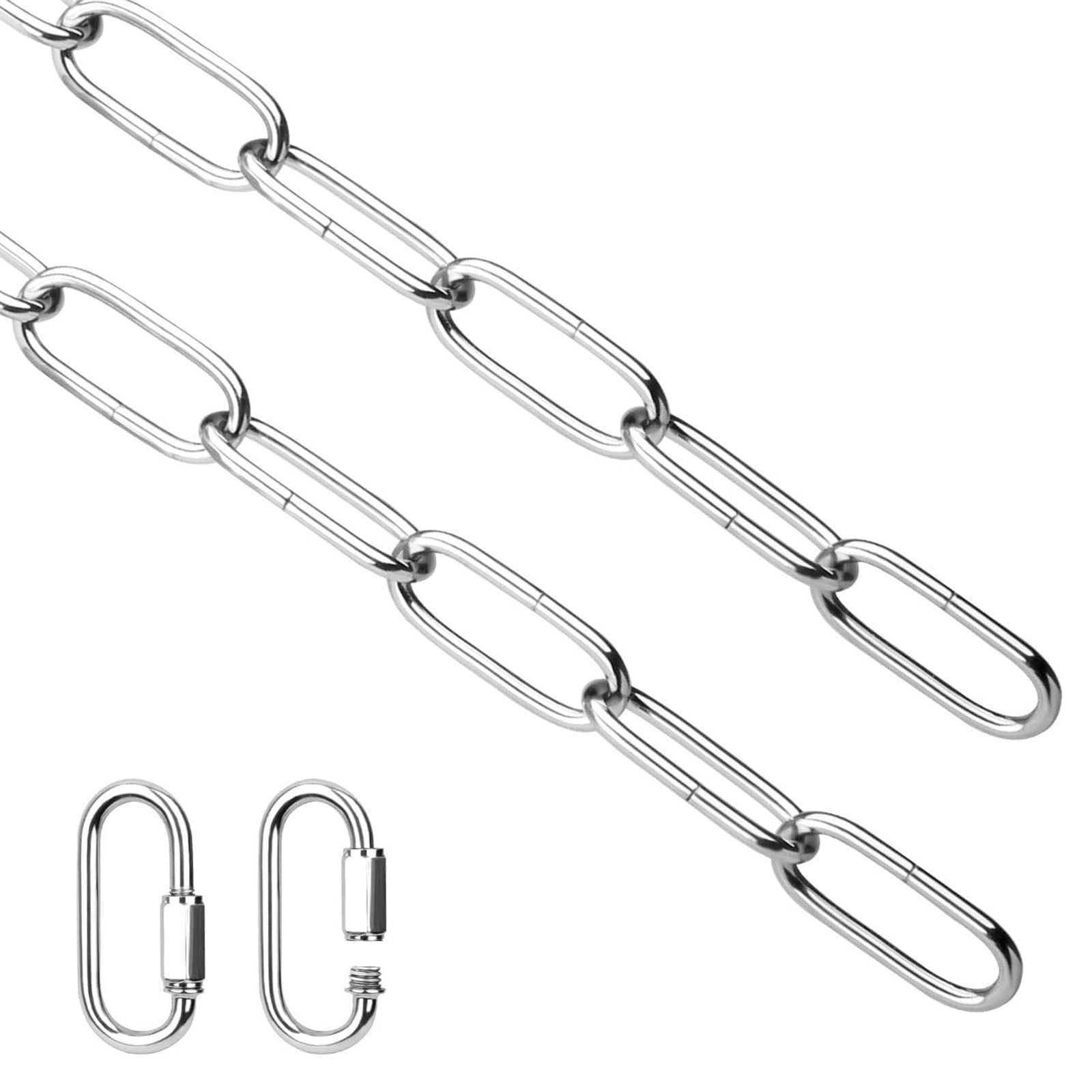 6 Feet Lighting Chain with Connection Locks Metal Pendant Chandelier Chain for Light Fixture, Swag Lamp